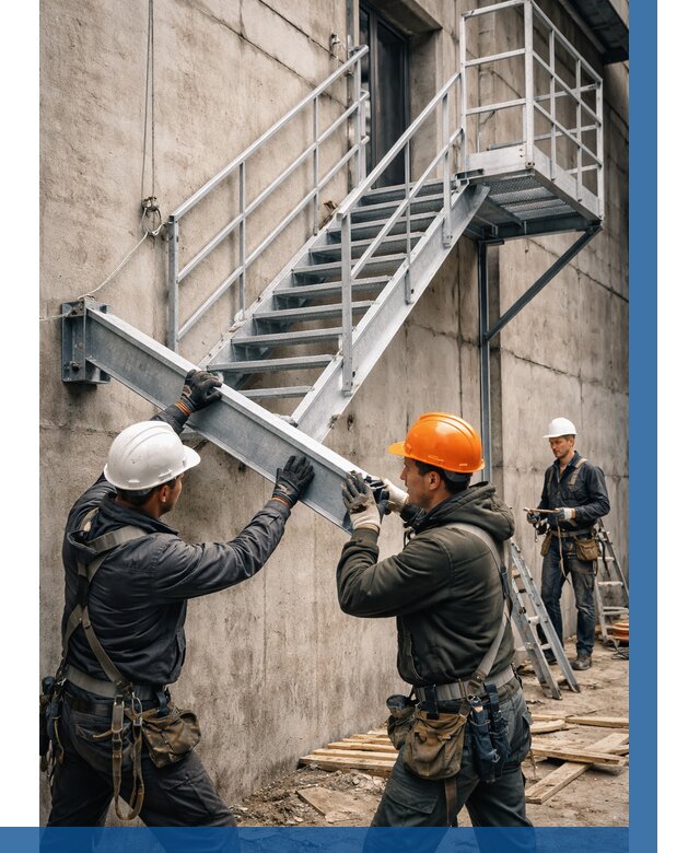 Монтаж металлических лестниц в Москве от 15303 р. | ВЫСОТНИКМск