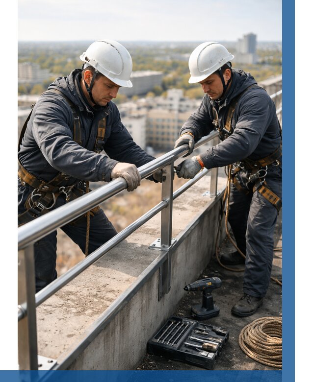 Монтаж перил на высоте в Москве от 2551 р. | ВЫСОТНИКМск