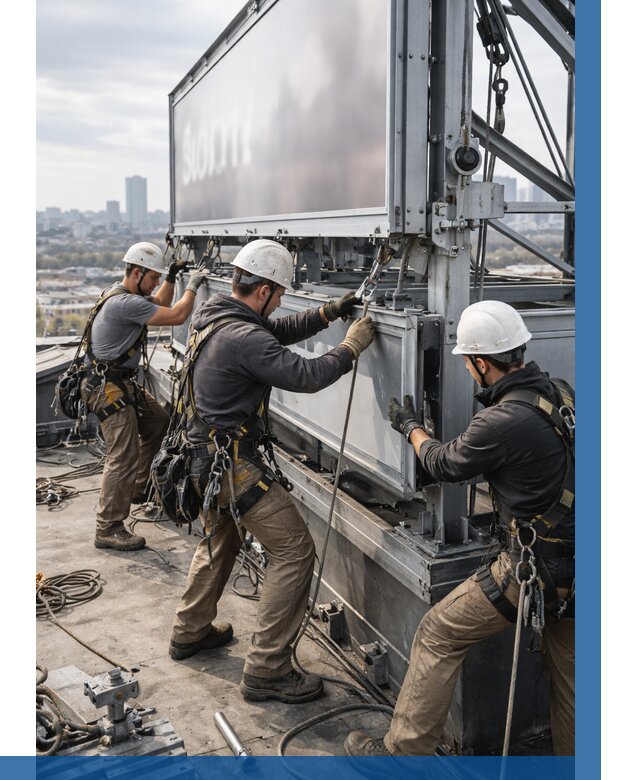 Монтаж крышной рекламной конструкции в Москве от 61212 р.|ВЫСОТНИКМск