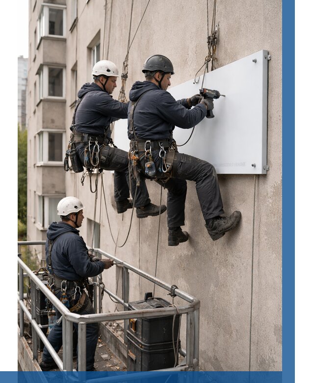 Монтаж табличек и указателей в Москве от 3571 р. | ВЫСОТНИКМск