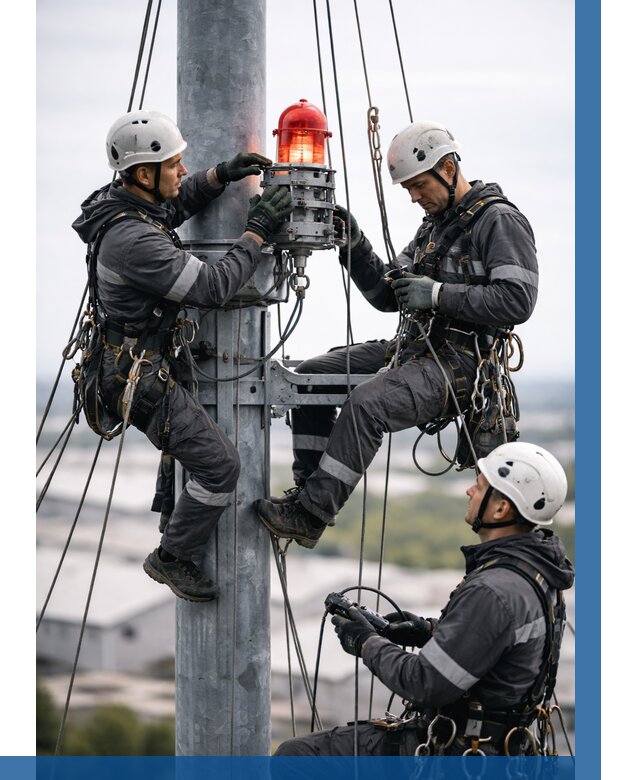 Монтаж заградительных огней в Москве от 8672 р. | ВЫСОТНИКМск