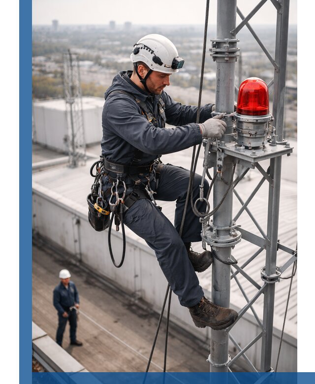 Монтаж заградительных огней и обслуживание объектов в Москве