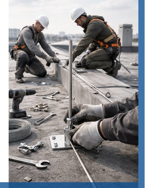 Монтаж молниезащиты на кровле в Москве цена от 25505 р. | ВЫСОТНИКМск