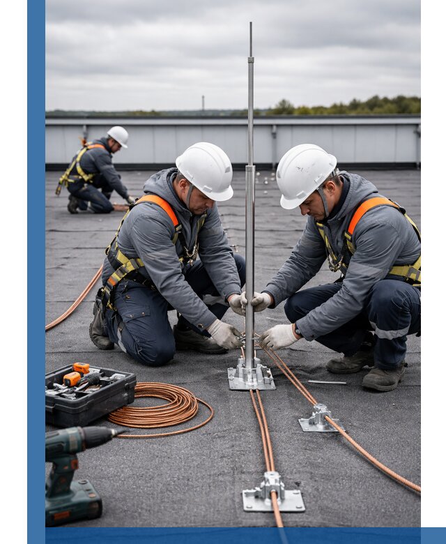 Монтаж молниезащиты на кровле в Москве под ключ с гарантией