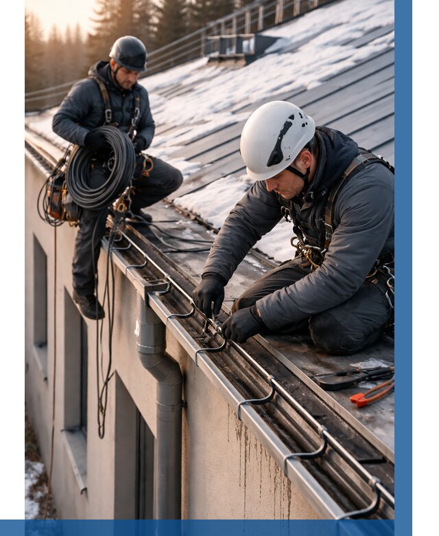 Монтаж греющего кабеля на кровле в Москве от 459 р. | ВЫСОТНИКМск