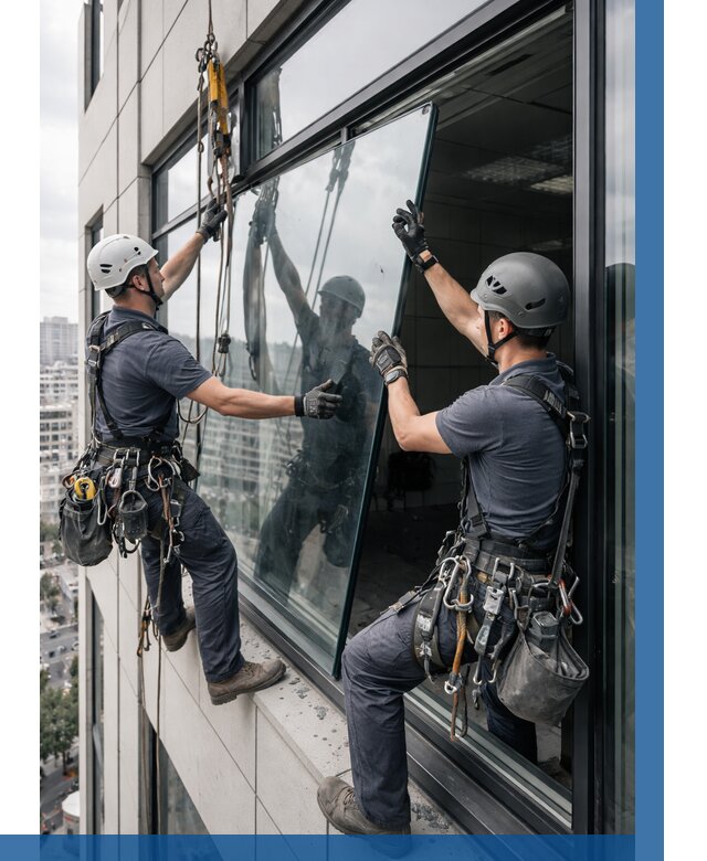 Замена стеклопакетов на высоте в Москве от 5611 р. | ВЫСОТНИКМск