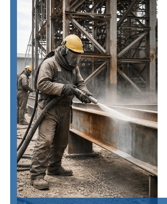 Пескоструйная очистка металлоконструкций в Москве промышленная