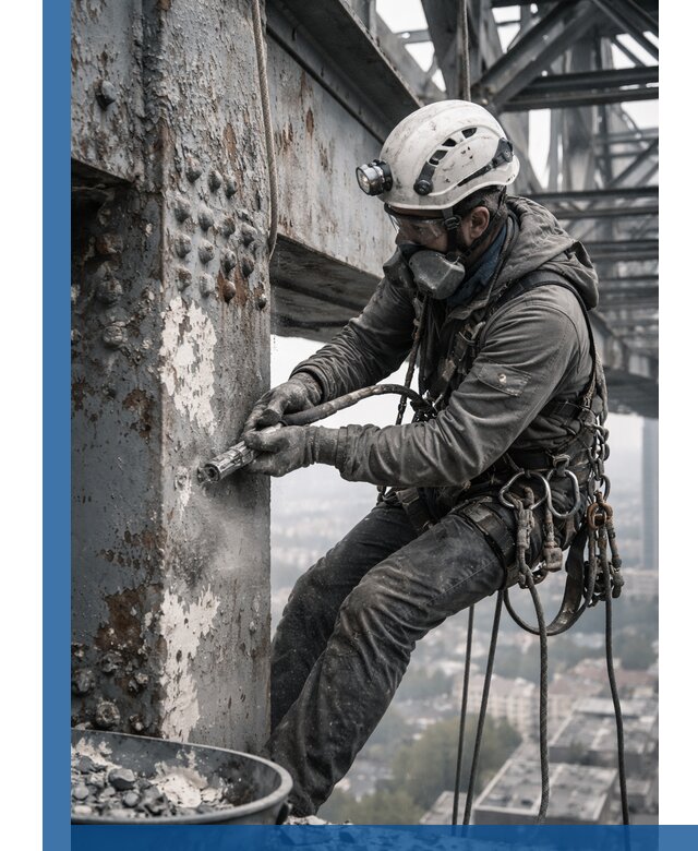 Удаление старой краски с металлических конструкций в Москве