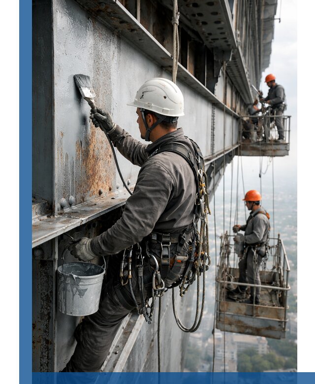 Покраска металлоконструкций на высоте в Москве профессионально