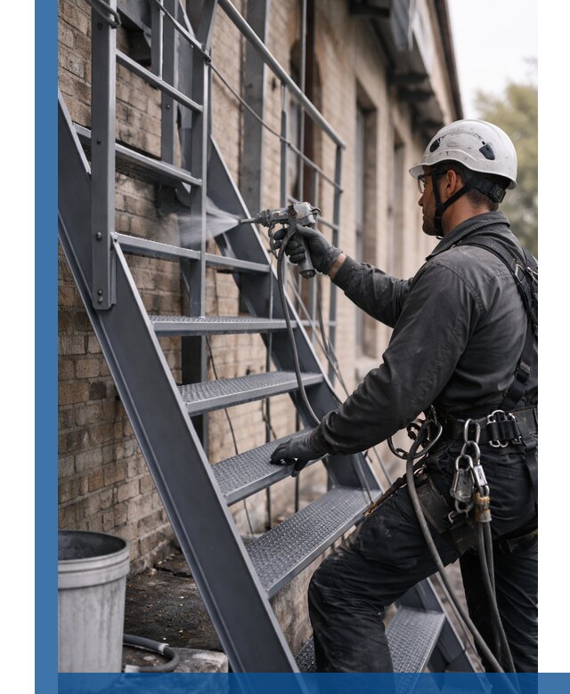 Покраска и антикоррозионная защита пожарных лестниц в Москве