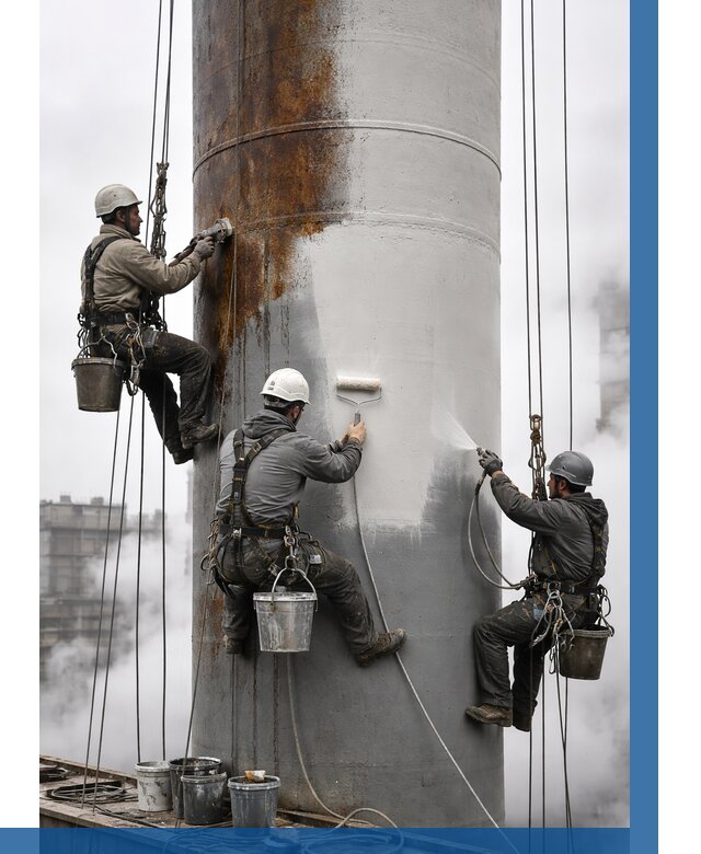 Покраска дымовых труб в Москве от 8672 р. | ВЫСОТНИКМск