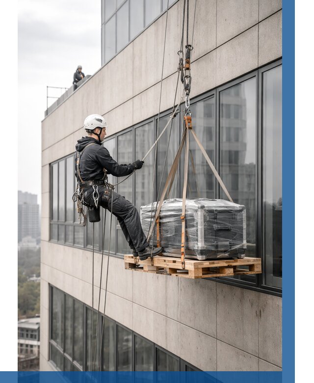 Спуск груза по фасаду в Москве от 3571 р. | ВЫСОТНИКМск