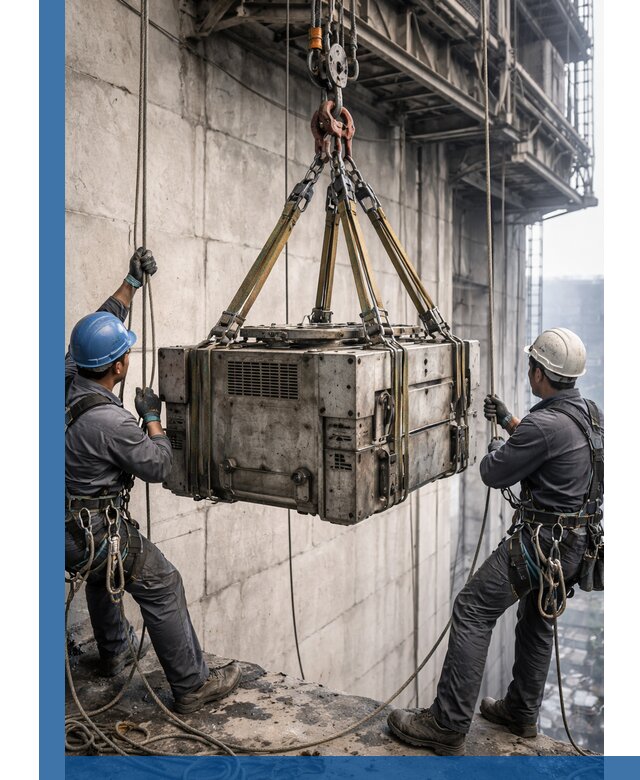 Такелажные работы на высоте, подъем и монтаж грузов в Москве