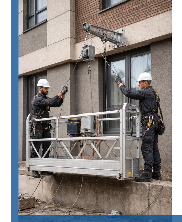 Монтаж и подъем фасадной люльки в Москве с гарантией безопасности