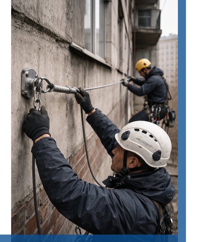 Монтаж анкерных линий в Москве от 3061 р. | ВЫСОТНИКМск