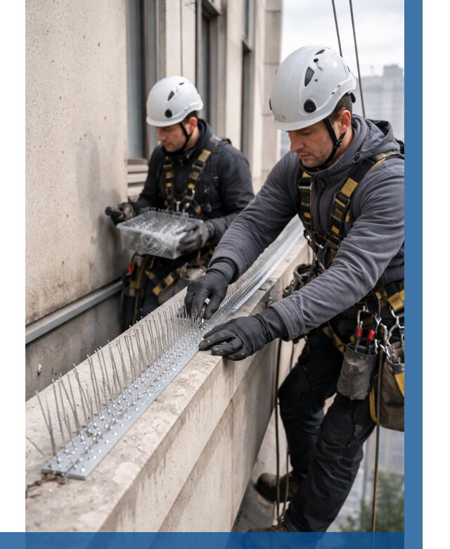 Установка шипов от птиц в Москве от 867 р. | ВЫСОТНИКМск